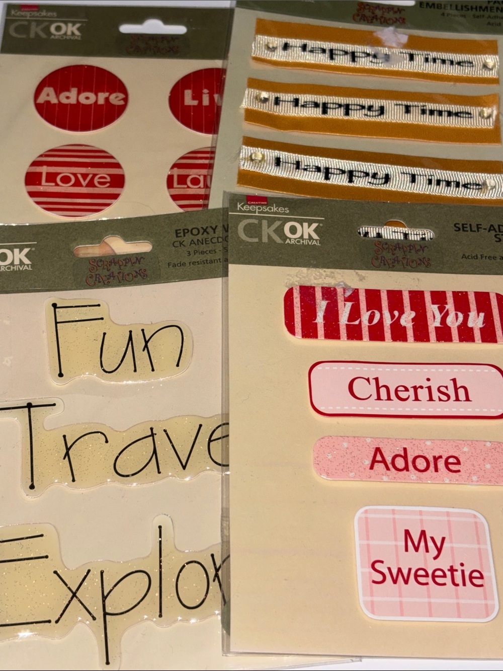 Epoxy Stickers CK Epoxy Words CREATING KEEPSAKES STICKER SET RIBBON WORDS 00s